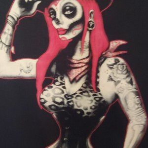 Too Fast Voodoo Queen Scoop Neck Top XL